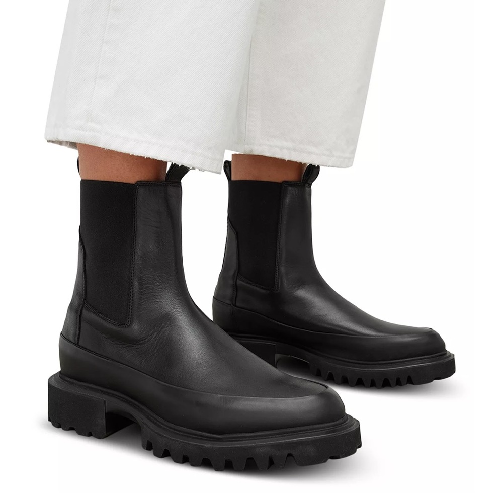 All Saints Black Combat Boots